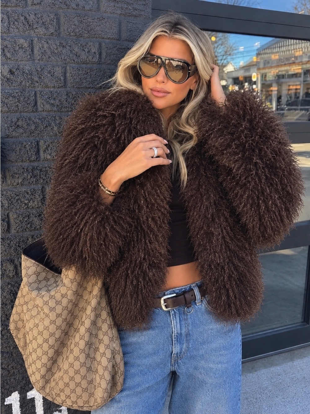Faux Mongolian Fur Jacket 🍂